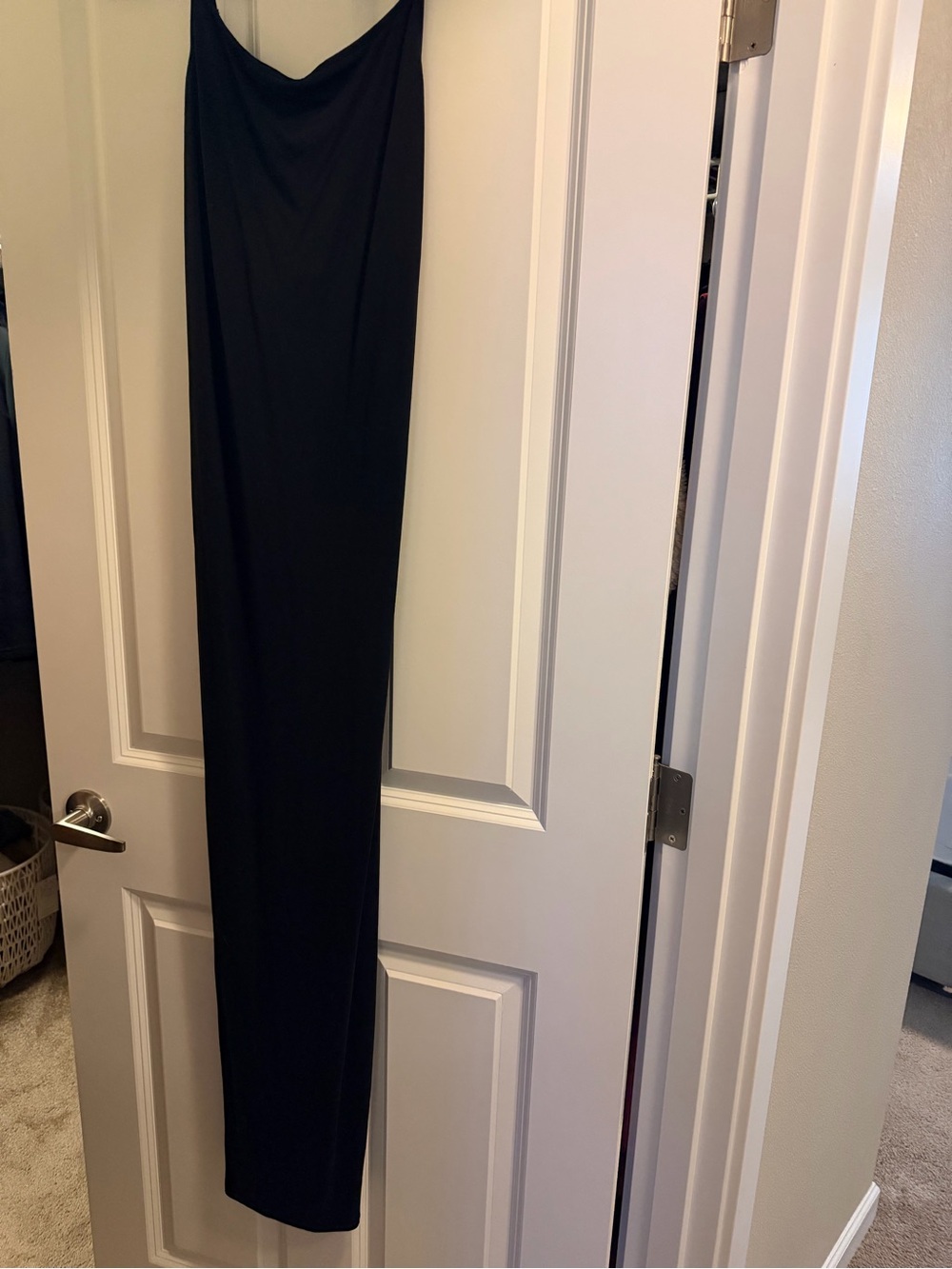 Skims Black Slip Maxi Dress with Spaghetti Straps. Fits everybody w/back detail - Picture 2 of 5
